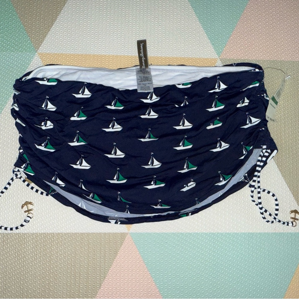 Tommy Bahama Navy and White Bikini Bottom NWT Size Large